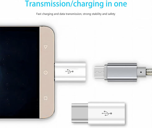 10 Pack Micro USB to USB C Adapter, USB Type C Connector Compatible with All USB-C Phones, Tablets, Laptops (White)