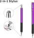 Mixoo 2 in 1 Stylus Pens for Touch Screens - High Sensitivity Disc & Fiber Tip for iPad, iPhone, Tablets (Dark Violet)