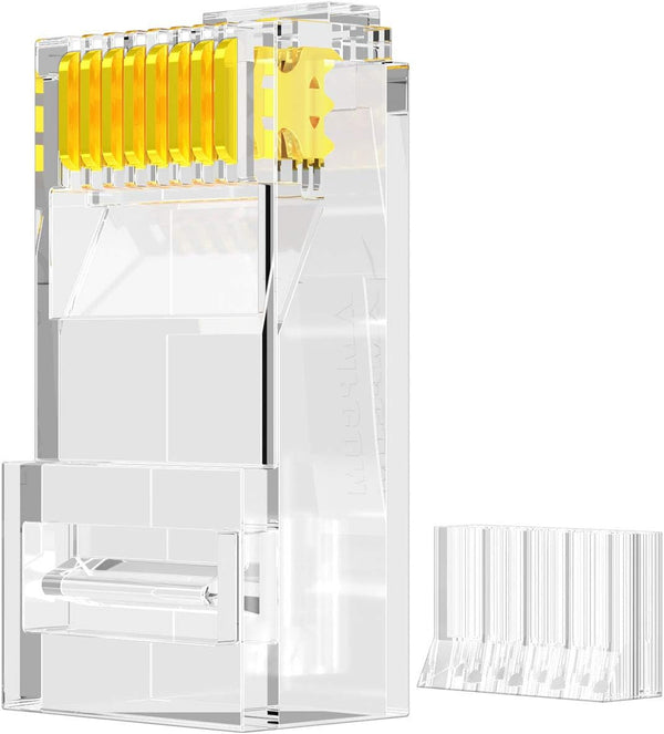 AMPCOM RJ45 Connectors, Standard Modular Plugs, UTP Gold-Plated 2 Pieces Suit CAT6 RJ45 8P8C Crimp End for Ethernet