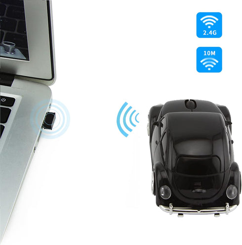 2.4GHz Wireless Mouse, Cool Sports Car Shaped, 1200DPI Less Noise Portable USB Cordless Mouse for PC Laptop