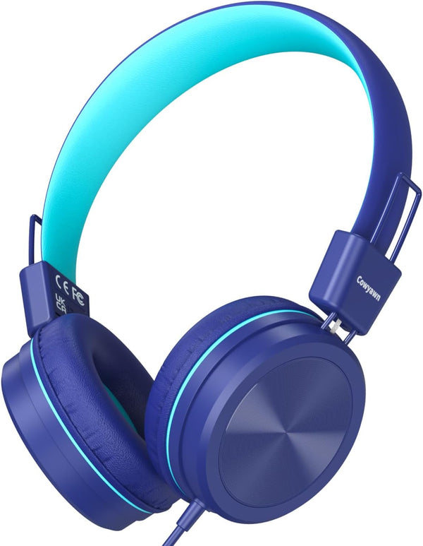 Kids Headphones, Toddler Headphones with Safe Volume Limiter 94dB, Wired School Headphones for Kids, Adjustable Design