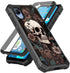 Cricket Debut S2 / Att Calypso 4 Phone Case with Screen Protector, Skull Flowers, Slim TPU Rugged Corners Bumper