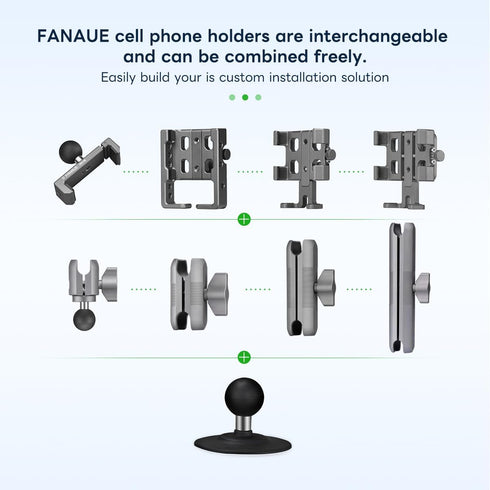 FANAUE Flex Adhesive Ball Base for RAM Mounts B Size Double Socket Arm, 1" Ball Head Adapter for Phone Mount