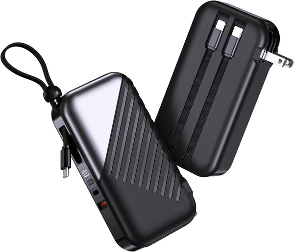 DYDMTT Portable Charger with Wall Plug 10000mAh Power Bank for iPhone 27W Portable