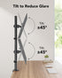 HUANUO Vertical Dual Monitor Mount, Stacked Monitor Stand for 2 Monitors with Height Adjustment
