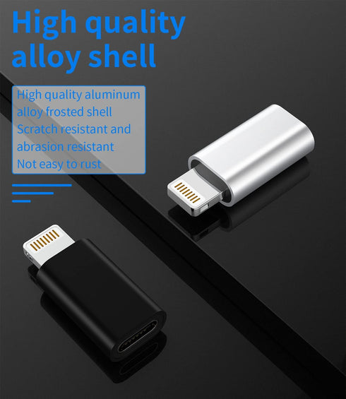 3 Pack USB C Female to Lightning Male Adapter, Type C Power Charger Plug for Apple iPhone and iPad
