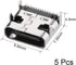 uxcell Type-C 3.1 16Pin Female Jack USB Connector, Fast Charging Socket, 5Pcs