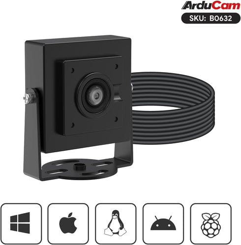 Arducam 800 VGA Global Shutter USB Camera Module, FPS@QQVGA High Speed Camera, Monochrome Wide Angle UVC Webcam