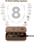 kakahigh 5 1625W 8 6 Walnut Power Strip with USB Ports - FT Wood Power Strip, Decorative Extension Cord with AC Outlet