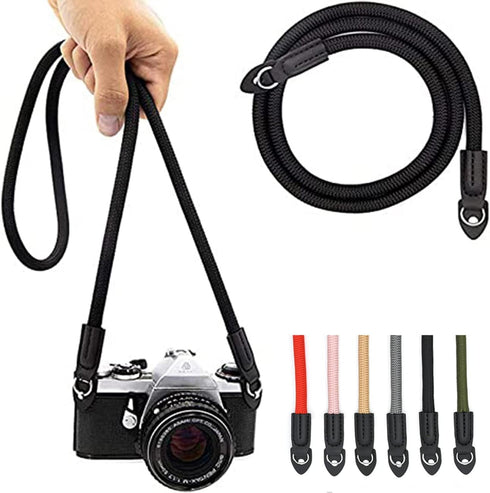 Vintage 100cm Nylon Climbing Rope Camera Neck Shoulder Strap for Micro Single and DSLR Camera