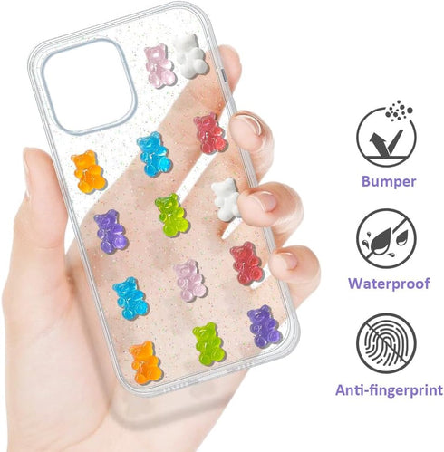 UnnFiko Cute Clear Phone Case for iPhone 7/8, Kawaii Cartoon Bears Protective Cover