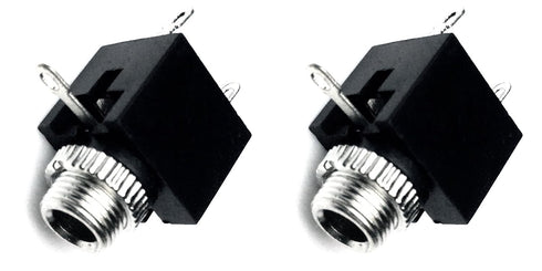 3.5mm 2 Pack CESS Black Mono TS Socket, Soldering Type, Panel Chassis Mount
