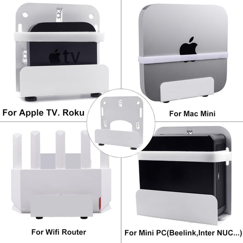 Gmailmall Cable Box Wall Mounting Modem for Most Small Narrow Devices Apple TV, Amazon Fire TV, Cable Box, Mini PC, Mac