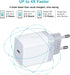 USB C Adapter, European Plug Adapter, 2-Pack Fast 20W Europe Travel Plug Power Adapter, Type C Wall Chargers for iPhone