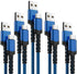 Nylon Braided USB Type C Cable 5-Pack (3/3/6/6/10FT) Fast Charger for Samsung Galaxy S9, LG V30, Google Pixel & More.