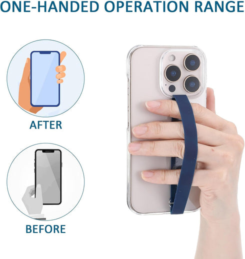 Mabor 3Pcs Reusable Silicone Phone Strap Grip Holder Wireless Charging Compatible Detachable Universal Finger Loop