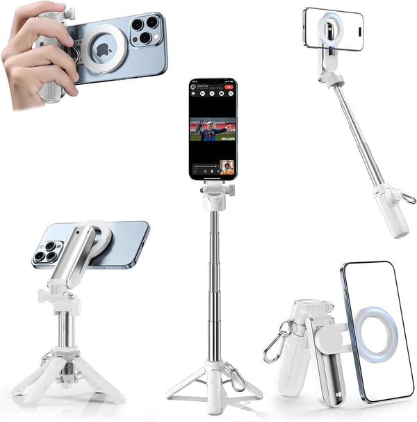 CloudValley Magnetic 4-in-1 Multifunctional Selfie Stick Tripod, Mini Portable Pocket Phone Stand with