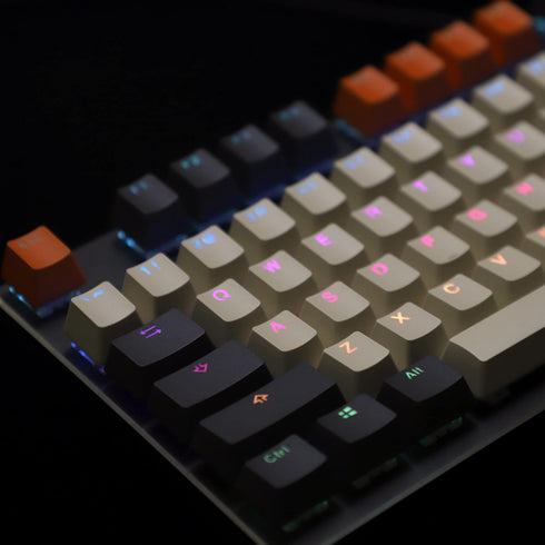 Carbon Miami PBT Double Shot Shine Through ANSI Backlit Keycaps for MX Mechanical Keyboards (Only Keycap)