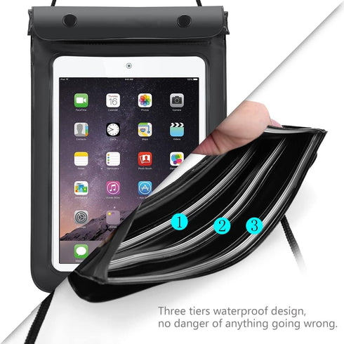 7-8.7 Inch Tablet Universal Waterproof Bag, Dry Pouch with Lanyard for Samsung Galaxy Tab A7 Lite 8.7 , iPad Mini 4,