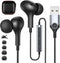 USB Headphones with Microphone for PC, USB A Earbuds for PS5, 2.3M Cord, Magnetic in-Ear Headset for Gaming