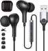 USB Headphones with Microphone for PC, USB A Earbuds for PS5, 2.3M Cord, Magnetic in-Ear Headset for Gaming