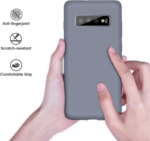 Abitku Compatible with Galaxy S10 Case, Liquid Silicone Microfiber Cloth Lining Full Body Cover with Screen & Camera