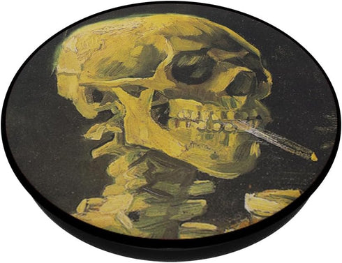 Vincent Van Gogh Smoking Skeleton Skull Art Painting PopSockets PopGrip: Swappable Grip for Phones & Tablets