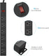 Metal Wall Mount Power Strip, 6 AC Outlets, Aluminum Alloy Socket with Switch, 3 FT Power Cord, Black