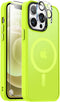 Vooii iPhone 12 Pro Max Case - Slim Translucent Matte, Fluorescent Green, Magsafe Compatible, with Screen & Camera