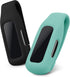 kwmobile 2X Clip Holders for Fitbit Inspire 3 / Inspire 2 / Ace 3, Clip-On Holder Replacement Set - Black/Mint
