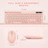 Wireless Keyboard and Mouse for MacBook - Vivefox Pink Wireless Keyboard with Phone Holder and USB Receiver