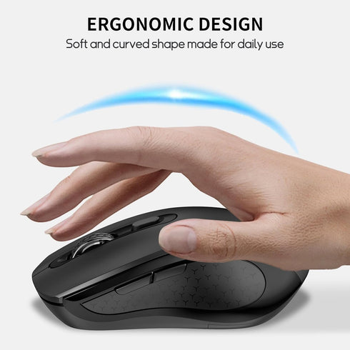 SHUNJINRUN 1000/1600/2400 6-Button Wireless Mouse with Side Buttons for Laptop, PC, Chromebook, Mac, MacBook, Silent