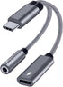 Samsung Galaxy S24 Headphone Adapter, USB C to AUX Mic Jack with PD 60W Fast Charging for Stereo Earphones