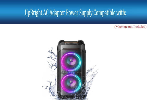 UpBright 15V AC/DC Adapter Compatible with W-King Model T11 T 11 10.8V 5200mAh Li-ion Battery 100W Portable Boombox Bluetooth Waterproof Loud Wireless Karaoke Party Speaker Power Supply Cord Charger