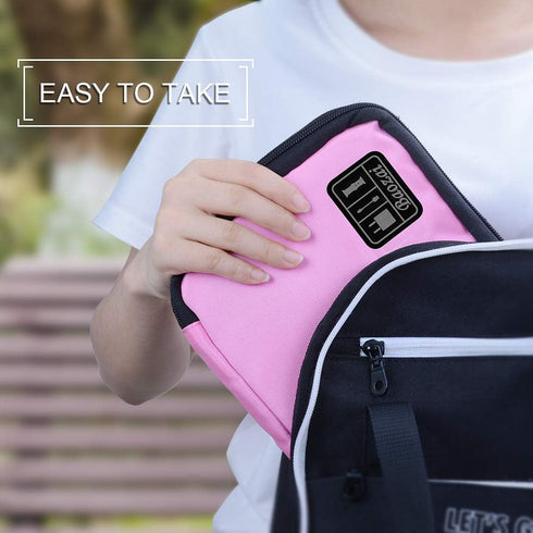 baozai Smart Watch Bands Organizer, Waterproof Portable Electronics Travel Accessories Bag, Pink