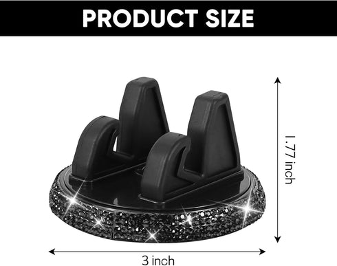 Hovom 360 Bling Car Phone Holder, Rhinestone Cell Phone Holder for Cars Dashboard, Adjustable Auto Dash Board Cellphone