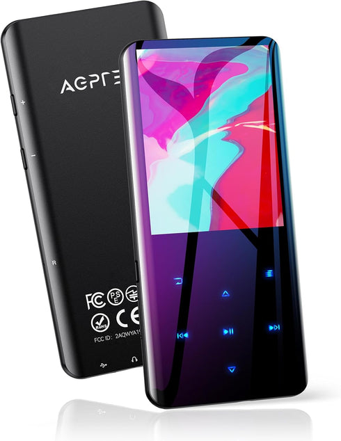AGPTEK 64GB MP3 Player with Bluetooth 5.3, A19PL 2.4" Curved Screen Portable Music