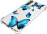 Clear Case for Moto G Power 2020, Cute Soft TPU Shockproof Protective Cover for Girls Women, Blue Butterfly