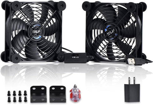 SCCCF USB Dual 120mm Control Fan, 5V Portable Cooling Fan for Flat-Screen TV