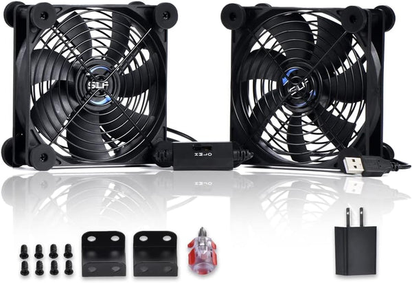 SCCCF USB Dual 120mm Control Fan, 5V Portable Cooling Fan for Flat-Screen TV
