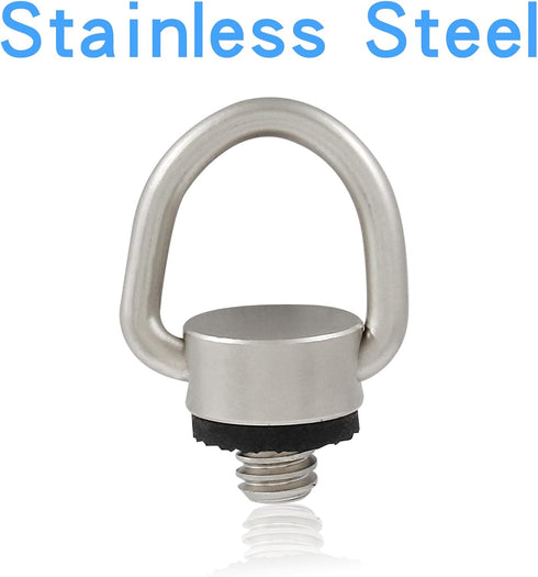 Litoexpe Stainless Steel D Ring Screw, 1/4"-20 Camera Fixing Screw with Rubber Padding