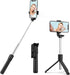 Selfie Stick with Tripod Stand and Wireless Remote for Phones, Live Streaming and Photography (Black)