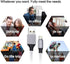 Apple MFi Certified 6-Pack Lightning Cables (3/3/6/6/6/10FT) for iPhone 14 Pro/13/12/11 - Fast Charging, Silver & White.