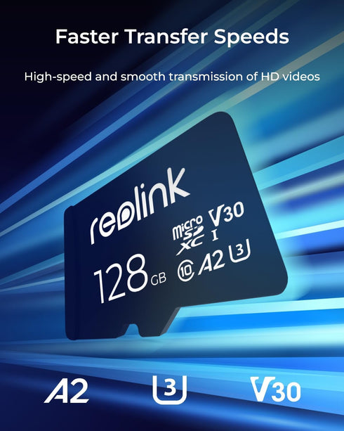 REOLINK 128GB microSDXC UHS-I Memory Card, U3, A2, V30, Class 10 for Reolink Security Camera