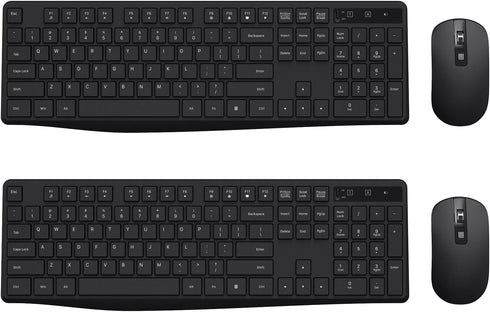 Wireless Keyboard and Mouse Combo, Lovaky 2.4G Full-Sized Ergonomic Keyboard Mouse, Quiet Click for Computer