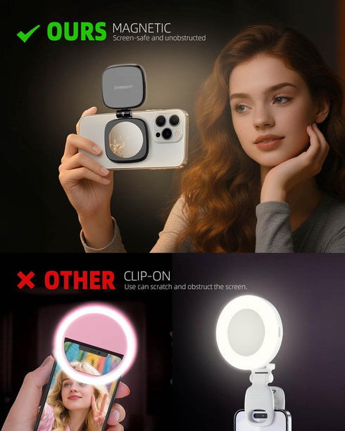 ZOINSHOT 5 360 12-17 Magnetic Phone Light, Mini Ring Light for Phone with Color Temps & Rotation, USB-C Rechargeable