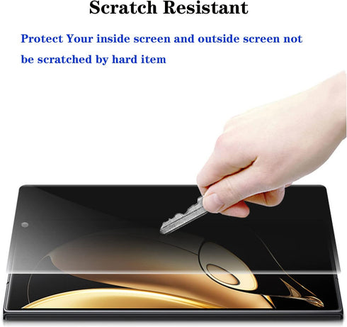 2+1 Pack Privacy Screen Protector for Samsung Galaxy Z Fold 4, Anti-peep Outside + Inside Soft Film + Clear Lens
