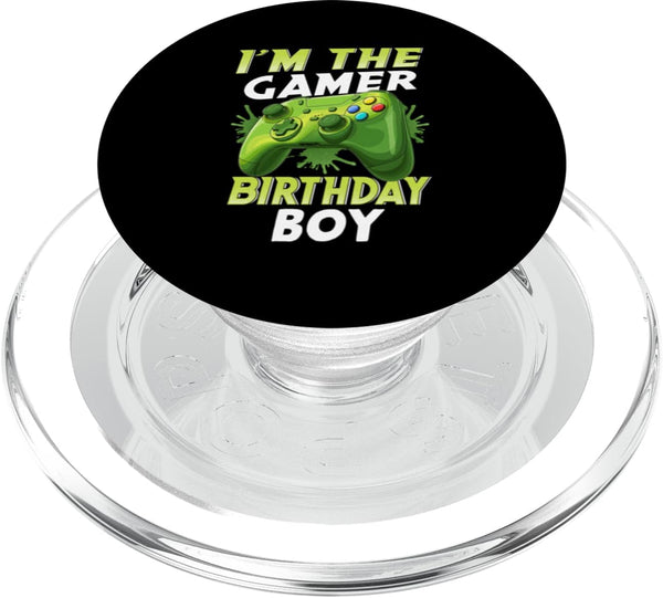 Gaming Birthday Boy Crew I'm The Gamer Birthday Boy Gaming Party PopSockets PopGrip for MagSafe