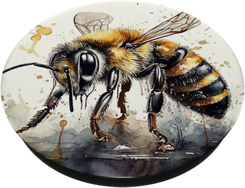 Bee Honeybee Bumblebee Watercolor Graphic PopSockets Standard PopGrip