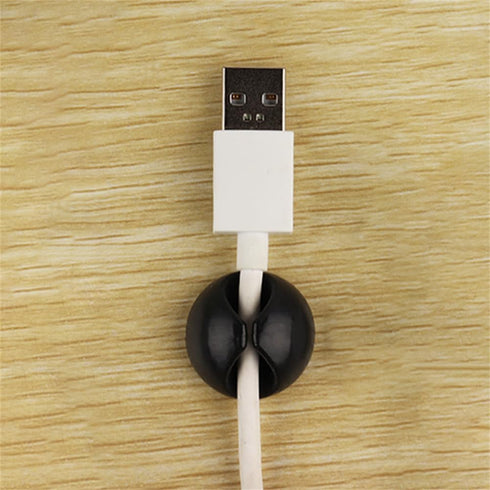 20 PCS Black Acrylic Adhesive Charger Cord Holder, Wire Organizer for Desk, Wall, Car, Nightstand, Office Management